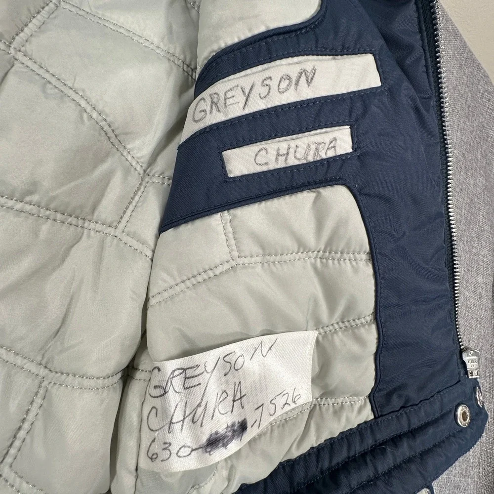 Jaguar Moto Jacket Kids Size 5/6 Navy Blue Racing Stripe Buckle Neck Cafe Racer